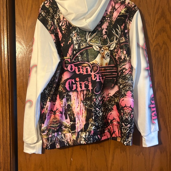 Teen girls Hoodie - Pink and White - Picture 4 of 4